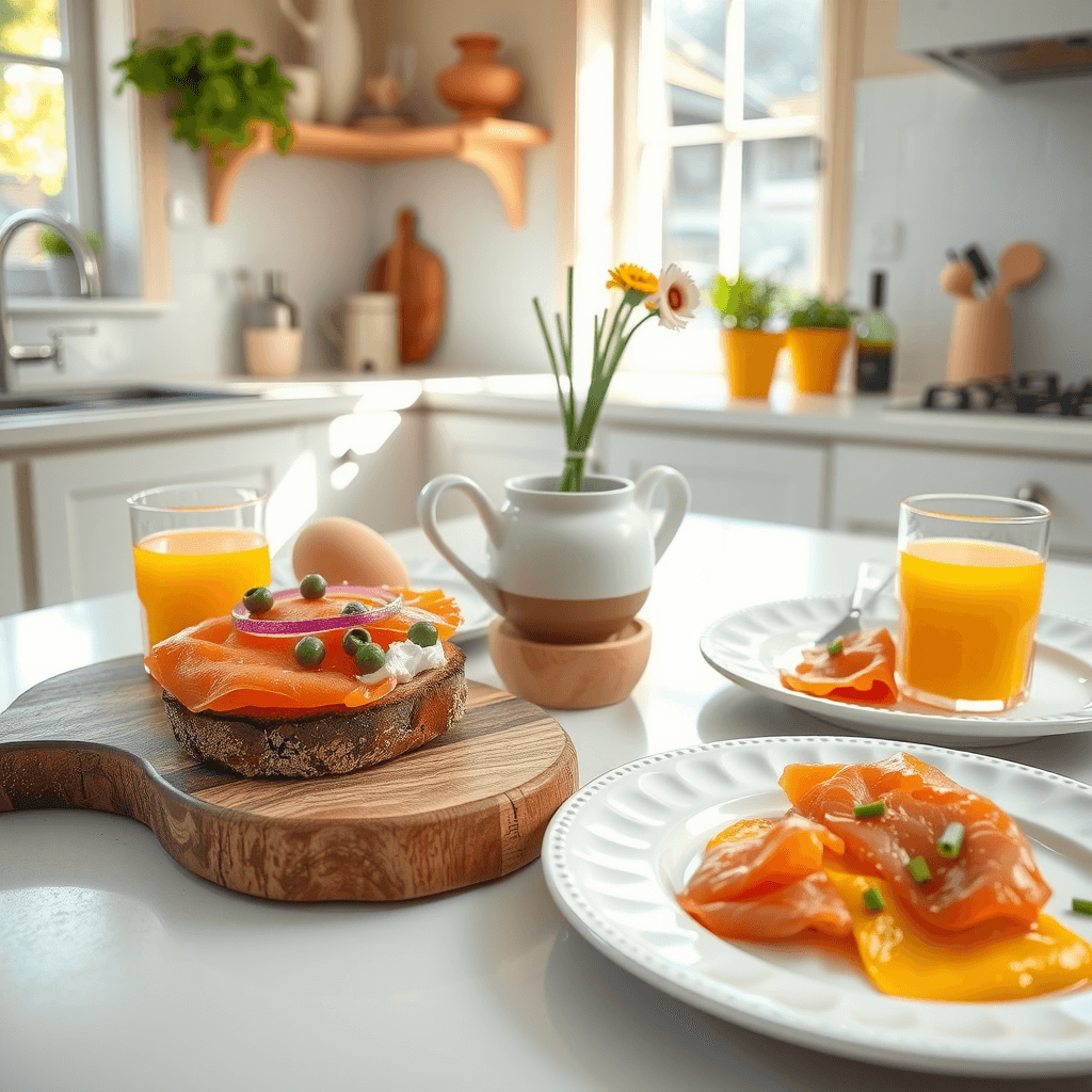 This delicious smoked salmon breakfast recipe is perfect for starting your day with a healthy and flavorful meal. Whether you prefer it on a toasted bagel with cream cheese, scrambled eggs, or avocado toast, smoked salmon adds a rich, savory touch that's both nutritious and satisfying. Easy to prepare and packed with protein, these smoked salmon recipes are sure to elevate your breakfast game!